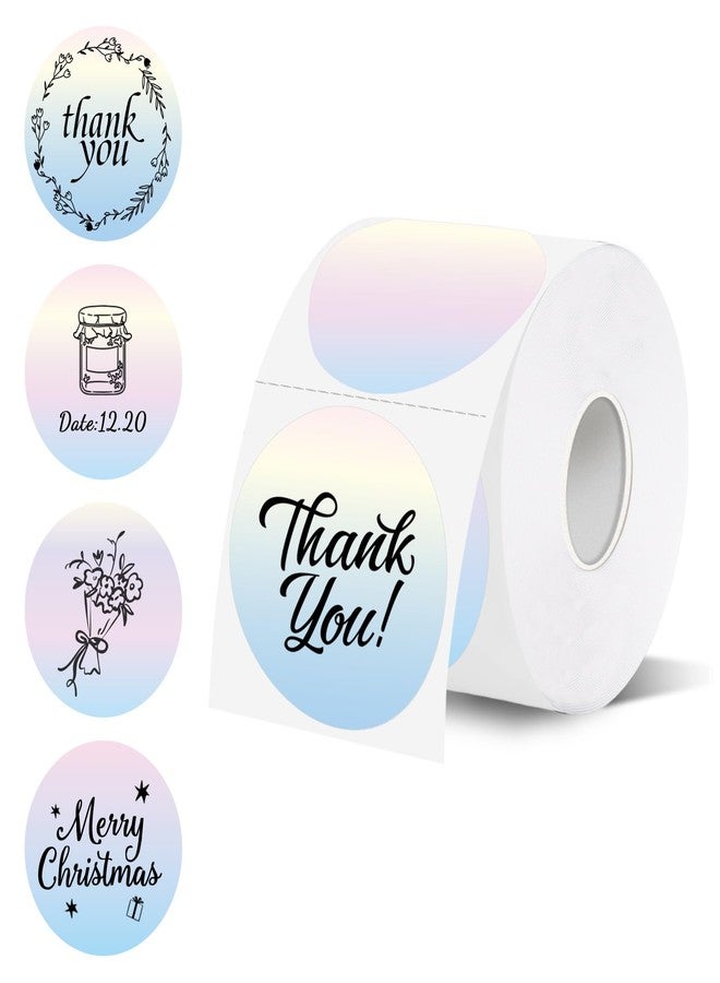starboling Thermal Labels,2 Inch Colored Round Thermal Printer Stickers,Self-Adhesive Round Direct Thermal Labels,Thermal Stickers for DIY Logo Design,Name Tag (500/Roll) - Image 1